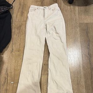 Pacsun High Rise Boot Leg Cream Jeans